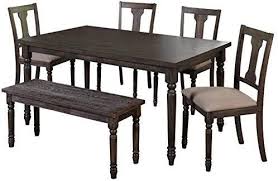 Amazon Com Target Marketing Systems French Classic Farmhouse Style Dining Set With Bench 6 Piec In 2020 With Images Dining Set With Bench Dining Room Sets Solid Wood Dining Set