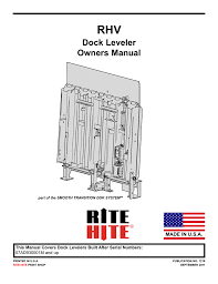Loading dock levelers · air dock we supply. Current Generation Rhv40 Owners Manual Publication No 1218 Manualzz