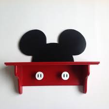 Mickey Mouse Wall Deco Shelf Handmade By Under Ten Cr Mickey Bad Mickey Maus Kinderzimmer Disney Dekorationen