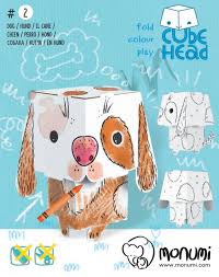 Pies kolorowanka i malowanka dla dzieci i dorosłych. Monumi Tekturowy Model Do Skladania I Kolorowania Pies Cube Head Sklep Empik Com