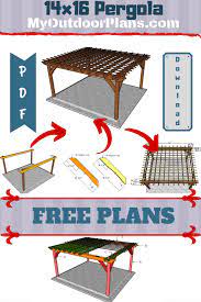 14x16 Pergola Plans Pergola Plans Outdoor Pergola Pergola