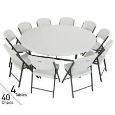Lifetime 80145 4 Pack 6 Tables 40 Chairs On Sale With Free Shipping Folding Table Round Folding Table Lifetime Tables