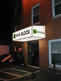 Illuminated Awning Displaying Corporate Logo Backlit Awnings And Canopies Kreider S Canvas Service Of Lancaster Pa Awning Corporate Logo Hr Block