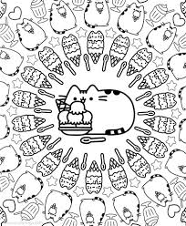 Little blue magic horse reading, fun childish illustration. Pusheen Coloring Pages Pusheen Cat With Ice Cream Xcolorings Com