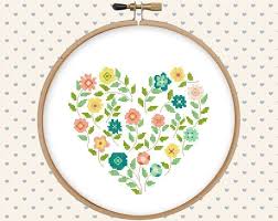 Flower Heart Cross Stitch Pattern Pdf Modern Floral Love Pillow Embroidered Instant Download Spring Embroidery Home Sweet Home Cs33 Floral Cross Stitch Cross Stitch Heart Cross Stitch Embroidery