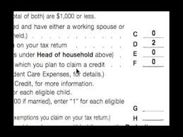 Completing the personal allowance worksheet. Personal Allowance Worksheet E Thru H W 4 Tax Form Youtube