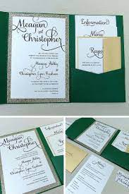 Emerald Green And Gold Glitter Wedding Invitation Set Etsy Green Wedding Invitations Glitter Wedding Invitations Pocket Wedding Invitations