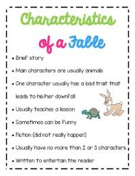 Characteristics Of Fables Worksheets Teaching Resources Tpt