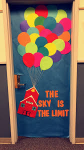 The Sky Is The Limit Classroom Door Decoration Up Balloons Welcome Door School House Colo Classroom Door Displays School Door Decorations Spring Classroom Door