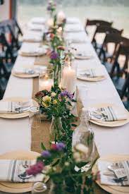 Diy Rustic Farm Wedding Rustic Table Setting Farm Tables Farm We Rustic Wedding Table Runners Rustic Wedding Table Decor Wedding Reception Table Decorations