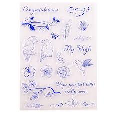 We stock gorjuss stamps, magnolia, hero arts, paperartsy, basic grey, bo bunny, prima, stampavie, and many more, plus our own in house delectable stamp range. Floral Parrot Hummingbird Words Fly High Congratulation Clear Rubber Stamps For Card Making Scrapbooking Diy Christmas Rubber Stamps In Dubai Uae Whizz Clear Stamps