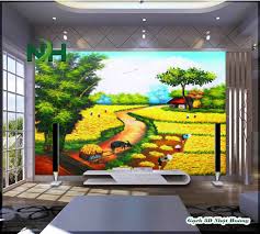 Tranh làng quê mẫu TDQ024 - Tranh gạch 3D trang trí nhà mang đến vẻ đẹp  trang trọng
