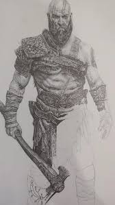 Work In Progress Kratos This Is My Own Drawing And I Am Drawing It Off A Existing Image In The Original God Of War Ar God Of War War Artwork Kratos God Of