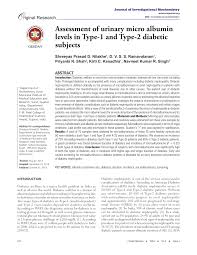 pdf assessment of urinary micro albumin levels in type 1