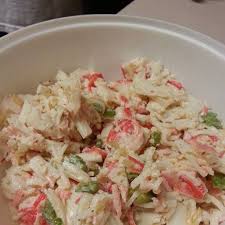 Mix the seafood with hellmann's mayo, mrs dash, chopped onion and celery, salt and pepper. Mr Crab S Salad Recipe With Imitation Crab Meat Butter Black Pepper Parsley Mayonnaise Old Bay Seasoning Celery Sal Crab Salad Recipe Crab Salad Recipes