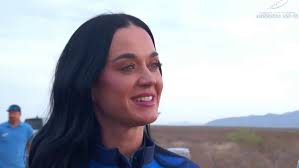 Katy Perry reacts after Blue Origin launch