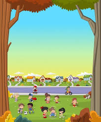 Parque Da Cidade Com Criancas Desenho Animado Colorido Ilustracao De Stock In 2020 Stock Illustration Illustration City