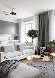 Modern Open Plan Living With Minimal Grey Kitchen Modern Grey Living Room Modern Apartment Living Room Living Room Modern