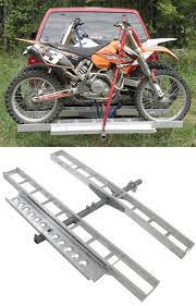 Transport 2 Dirt Bikes With This Sturdy Easy To Use Double Bike Carrier Steel Shank Provides Extra S Motorcycle Carrier Hitch Cargo Carrier Bike Transporting