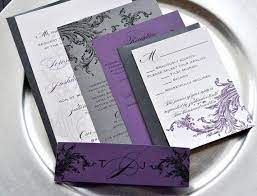 Pin By Laura Fazekas On Wedding Stationary Purple Wedding Invitations Silver Wedding Invitations Wedding Decorations Elegant Purple