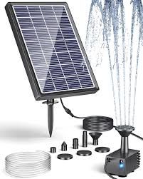 Pompa Solare Per Laghetto Fontane Solari Da Giardino AMZtime 2.5W Fontana Pompa  Solare Da Giardino, Con 6 Ugelli, Acqua Galleggiante Per Bagno Per Uccelli,  Laghetto, Decorazione E Piscina Fontana Giardino Fontana Da