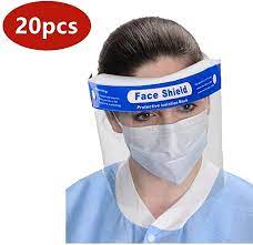 Amazon Com 20pcs Full Face Shield Protective Face Shield Anti Splash And Saliva Clear Film Protect Face And E Face Shield Masks Best Face Products Face Shield