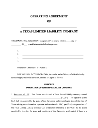 An operating agreement is a binding contract among llc operators which customizes the terms of because of the complexity of the provisions provided within an operating agreement, it is below you will find a free template available in both ms word and pdf formatting to be used to expedite the. Texas Llc Operating Agreement Fill Out And Sign Printable Pdf Template Signnow