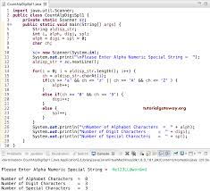 Java Program To Count Alphabets Digits And Special Characters In A String