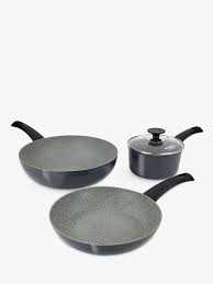 Eaziglide Neverstick Non Stick Saucepan Wok And Frying Pan Starter Set 3 Pieces At John Lewis Partners