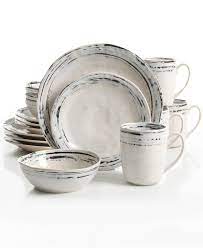 Four dinner plates (10.5), 4 salad plates (8.75), 4 bowls (.95 qt). Laurie Gates Potenza 16 Pc Dinnerware Set Service For 4 Blue And Cream Stoneware Dinnerware Sets Dinnerware Sets Stoneware Dinnerware