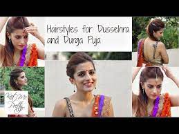 Hairstyles For Dussehra Durga Puja Navratri Indian Hairstyles For Medium Hair Styles Quick Braided Hairstyles Easy Party Hairstyles