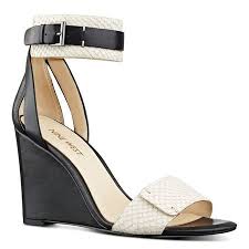 Black And White Wedges Heels Black And White Faux Snakeskin Finula Wedge Sandals Nine West With Images Women Shoes Fabulous Shoes Wedge Sandals