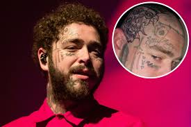 Post malone has debuted his new face tattoo. Post Malone Shows Off Huge New Flaming Skeleton Tattoo On His Skull