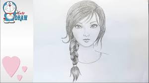 How To Draw A Girl Face With Pencil For Beginners Youtube Girl Drawing Images Easy Portrait Drawing Art Drawings Sketches Simple