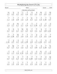 The heat is turned up on geometry as they start to introduce just a little bit of children that are studying in 7th grade are sharp and have the ability to grasp many math operations. Multiplying By Seven With Factors To Questions Multiplication 7th Grade Math Worksheets Printable Multiplication Worksheets Grade 7 Worksheet 3rd Grade Math Activities Multiplication Chart Sat Math Worksheets 5th Grade Math Benchmark Test