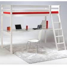 Lit mezzanine avec large bureau, grande penderie et étagères. Aspen Lit Mezzanine 1 Place Blanc Avec Bureau 90x190cm Hauteur 170 Cm 300 Lit Mezzanine Lit Mezzanine Enfant Lit Mezzanine Bureau