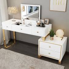 Enjoy unlimited flat rate furniture & freight delivery at pottery barn teen®. White Black White Black Modern Dressing Makeup Vanity Expandable Dressing Table With Cabinet In 2021 Dressing Table Vanity Dressing Table Desk And Vanity Combo