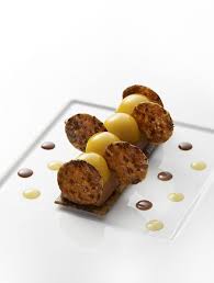Les Chocolait Cookies Thin Chocomilk Biscuit Jivara Chocolate Mousse And Apricot Sorbet Plating Presentation Gourmet Desserts Desserts Fancy Desserts