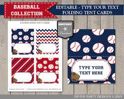 How to make food tent cards. Instant Download Baseball Folding Food Tent Place Cards Etsy Food Tent Party Design Diy Printables