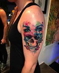 Some ideas include a tiny heart, an arrow, a smile, or word. Skull Tattoo Design Awesome Lower Back Tattoos Feminine Skull Tattoos Watercolor Tattoo Sleeve Tattoos For Women