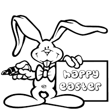 Easter bunny and baskets with easter eggs. Easter Coloring Pages