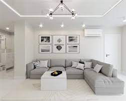 Contemporary living room with bohemian art. White Grey Interior Design In The Modern Minimalist Style Modern Grey Living Room Grey Sofa Living Room Living Room Grey