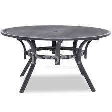 It's made from a blend of engineered concrete and steel, and has a rounded surface that's set on sled legs. Patio Aluminium Dining Table With Stone Top Stock Photos Freeimages Com