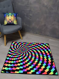Keine ecken und kanten, sondern ein geschlossener kreislauf. Psywork Schwarzlicht Teppich Fluo Seashell Rainbow Trip 1x1m