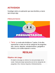 Es trivia con un twist, con una dinámica que potenciará el ingenio y creatividad de familias o amigos. Actividad Sistemas Pdf