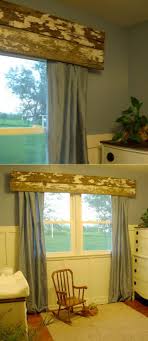 Create A Rustic Look For Your Window By Making Distressed Wood Valance Diy Valance Wood Valance Window Valance Diy
