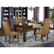They are extremely suitable for placed in the dining room,kitchen. Cnel5 77 18 5 Pc Dining Table Set 4 Dining Chair With Brown Beige Linen Fabric Seat And Button Tufted Chair Back Overstock 32845650