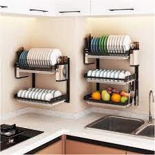 ( 0.0 ) stars out of 5 stars write a review Wall Dish Rack Stainless Steel Home Storage Plate Holder Shelf W Drainer Tray Walmart Com In 2021 Kitchen Storage Shelves Diy Kitchen Storage Kitchen Furniture Design