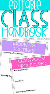 Digital And Editable Classroom Handbook Classroom Procedures Classroom Distance Learning