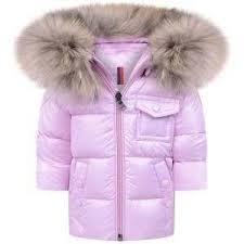Moncler Baby Girls Light Pink Down Padded K2 Jacket Studded Cuff Detachable Hood Moncler